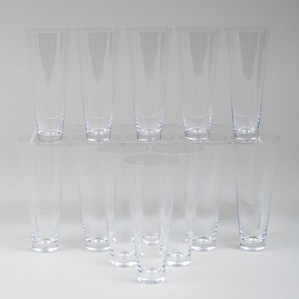 Appraisal: Set of Thirteen Continental Glasses Indistinctly signed in etch in