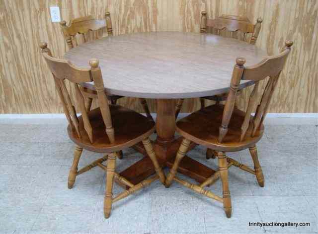 Appraisal: c Round Dining Table Chairs SetFrom the 's to 's