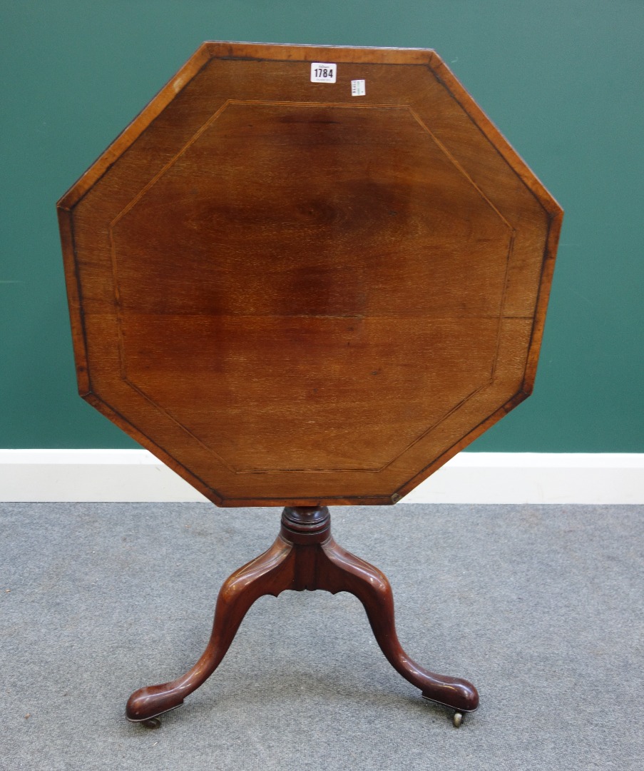 Appraisal: A George II and later occasional table with inlaid octagonal