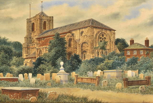 Appraisal: James Lawson Stewart British - Waltham Abbey old church signed