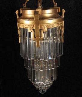 Appraisal: FINE FRENCH BRONZE AND CRYSTAL ART NOVEAU CHANDELIER FINE FRENCH