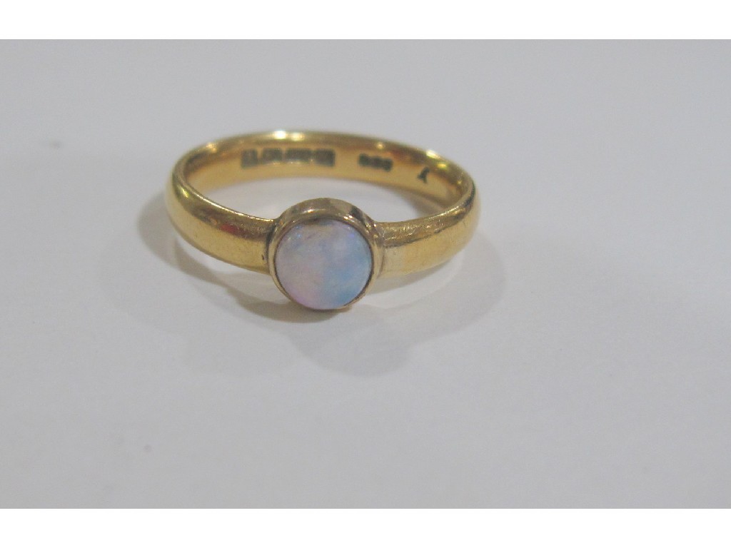 Appraisal: Nine carat rose gold opal single stone ring hallmarked Birmingham