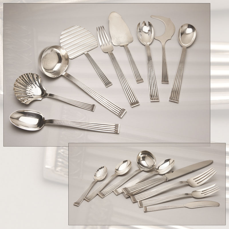 Appraisal: A Buccellati sterling silver 'Rigato' flatware service for eight A