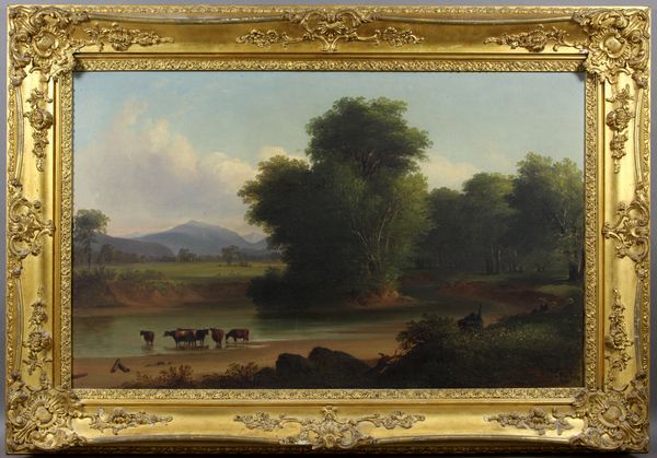 Appraisal: th Century cattle in stream o c x x in