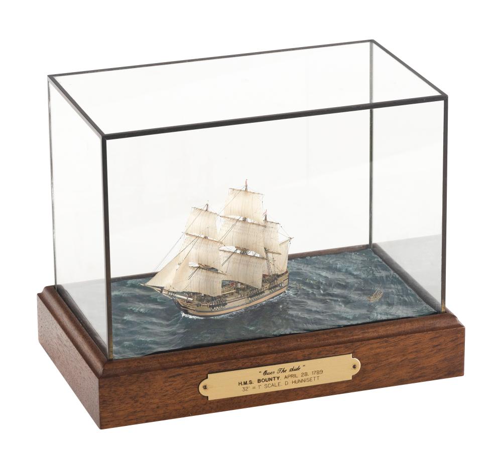 Appraisal: CASED MODEL OF THE H M S BOUNTY TH CENTURY