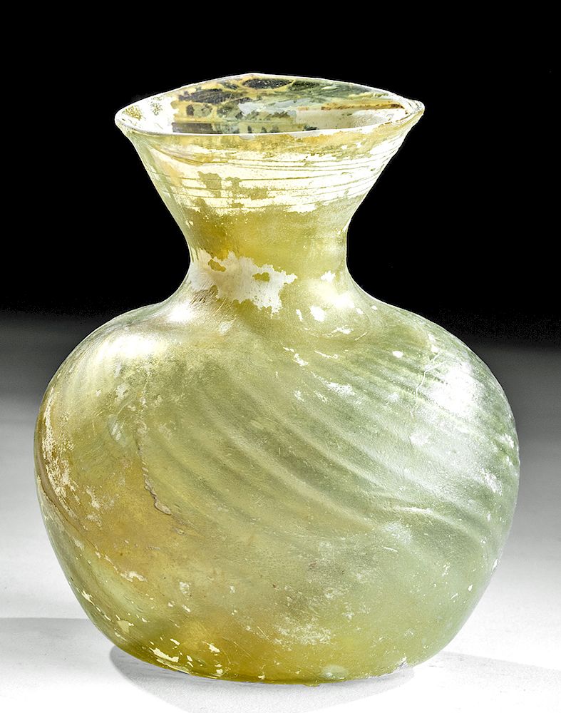 Appraisal: Roman Glass Vessel - Beautiful Sprial Detailing First Time At