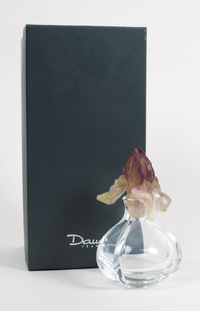 Appraisal: Daum France crystal scent bottle clear crystal vase with pate-de-vere