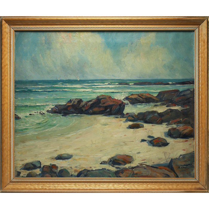 Appraisal: Matt Daly American Rocky Shore oil canvas signed framed x