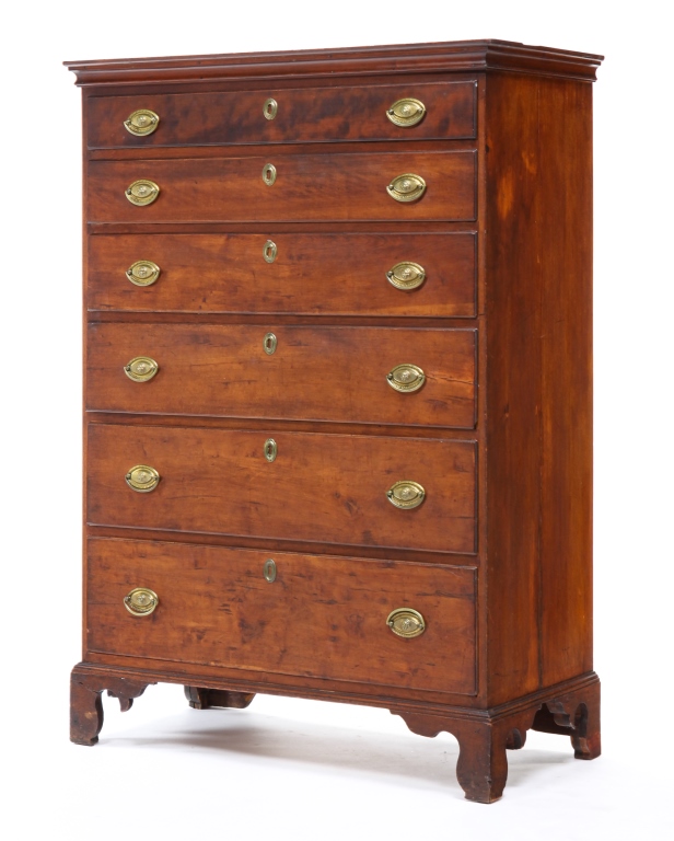 Appraisal: NEW HAMPSHIRE CHIPPENDALE TALL CHEST Third quarter th century birch