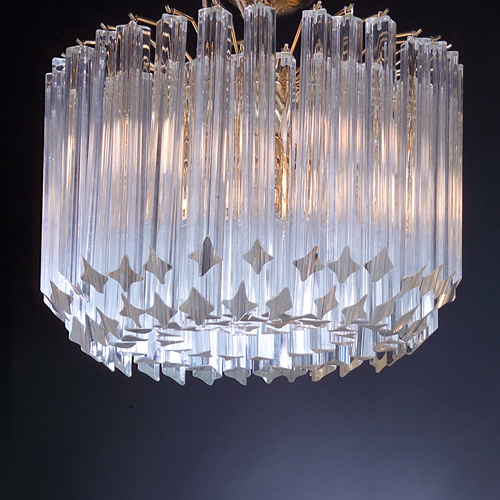 Appraisal: VENINI Chandelier c s with clear glass bar prisms suspended