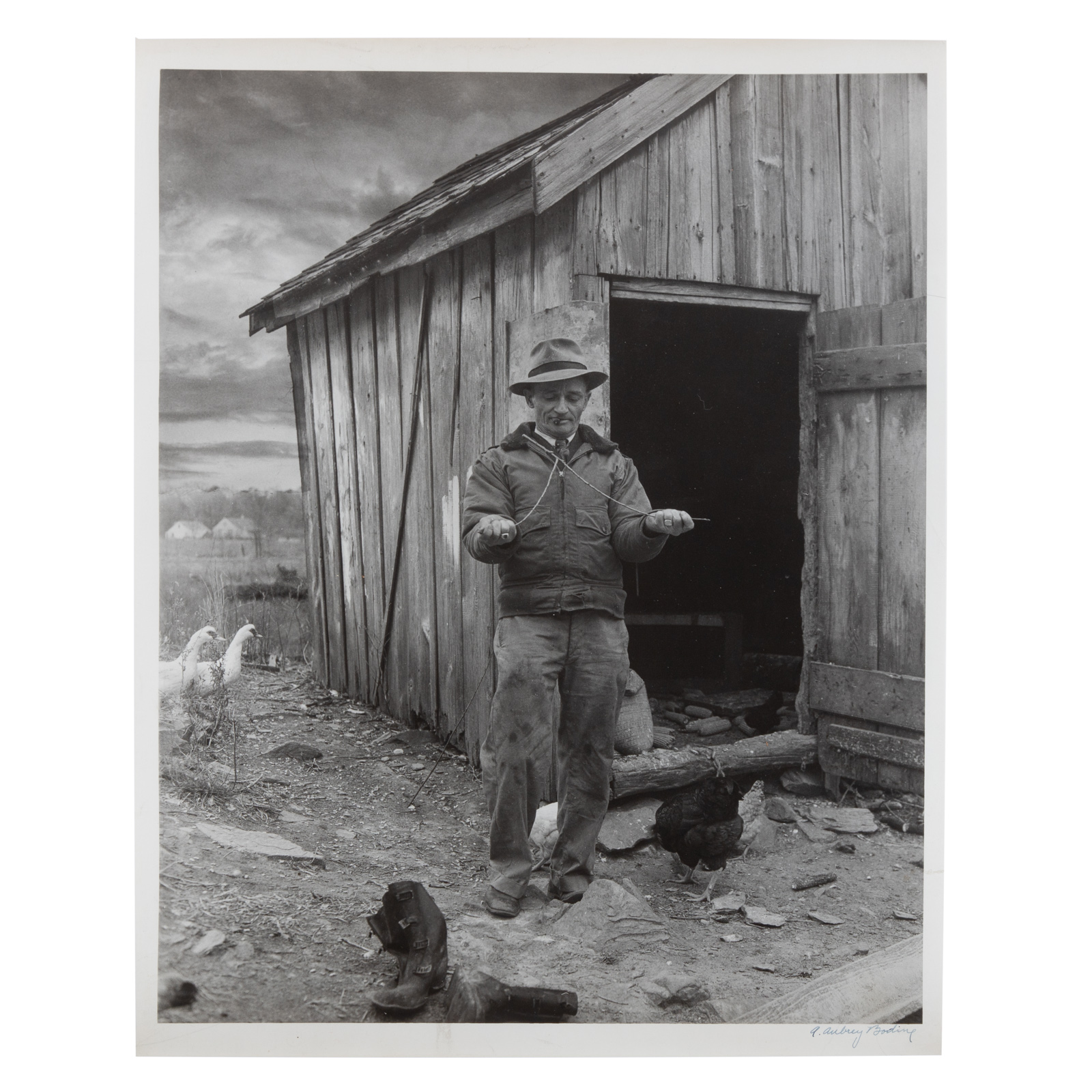 Appraisal: A AUBREY BODINE DIVINING RODS PHOTOGRAPH American - Gelatin silver