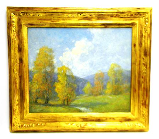 Appraisal: Ernest Albert American - Autumn Landscape Conn oil on canvas