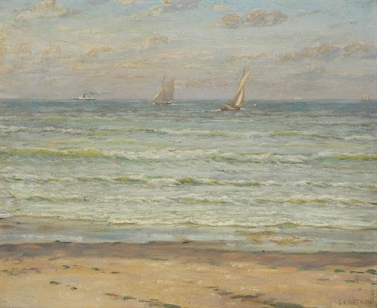 Appraisal: Charles A Watson American - Seascape with Sailboats Signed C