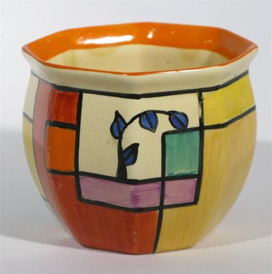 Appraisal: Branch and Squares' a Clarice Cliff Bizarre Chester fern pot