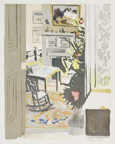 Appraisal: FAIRFIELD PORTER The Christmas Tree Color lithograph on Arches x