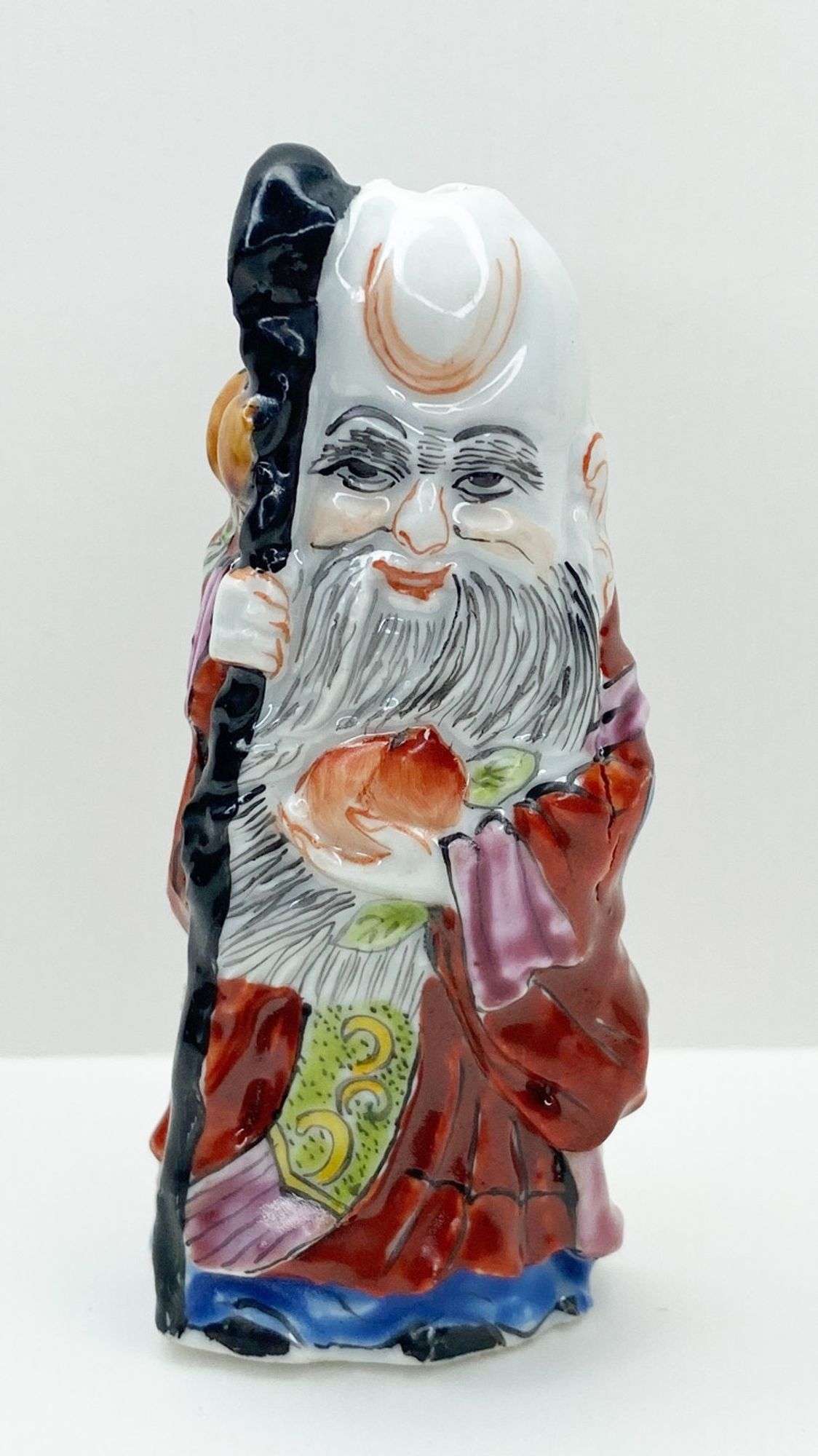 Appraisal: Chinese Porcelain Figural Shoulao Snuff Bottle tall at widest Condition