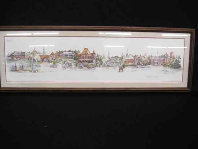 Appraisal: Lithograph of Historic Easton Mass by Mary T Bodis ''