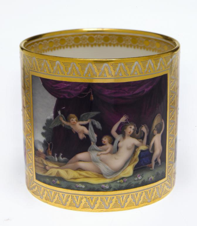 Appraisal: A DERBY COFFEE CAN painted by James Banford with Venus