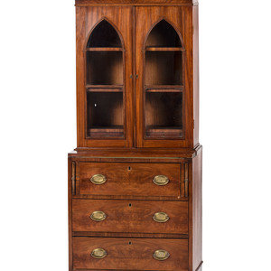 Appraisal: A Federal Style Mahogany Diminutive Secretary Bookcase th Century Height