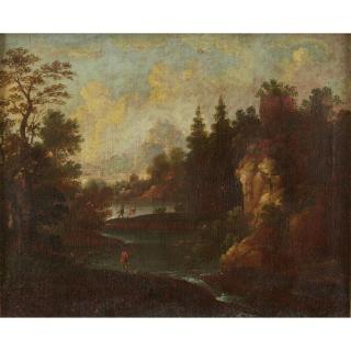 Appraisal: DUTCH SCHOOL - ITALIANATE th- th century EXTENSIVE LANDSCAPE WITH