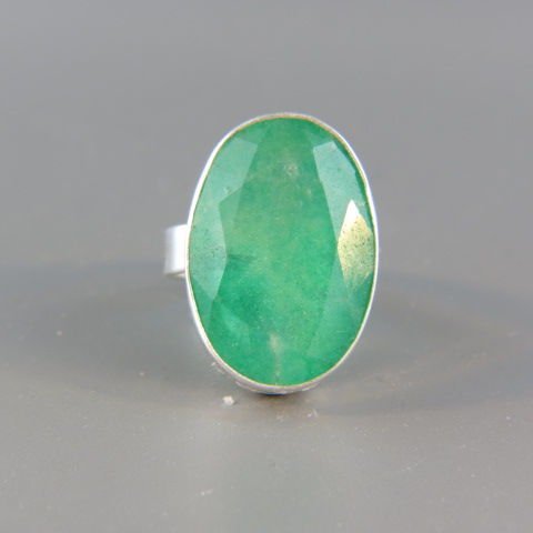 Appraisal: Emerald Ring carat oval African gem in sterling silver