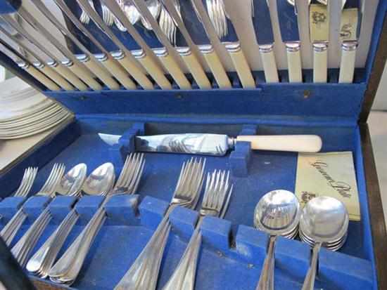 Appraisal: GROSVENOR SILVER PLATE CUTLERY SUITE IN CANTEEN