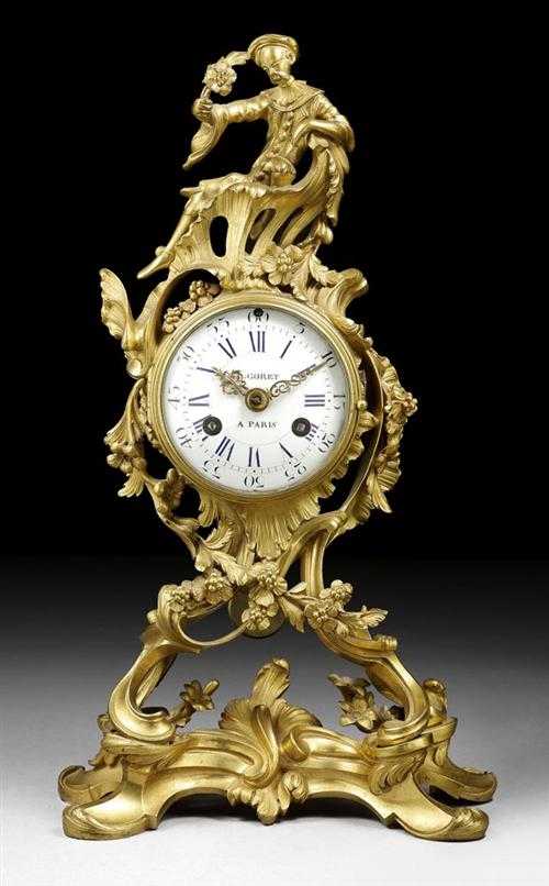 Appraisal: SMALL MANTEL CLOCK AU CHINOIS Louis XV the dial signed