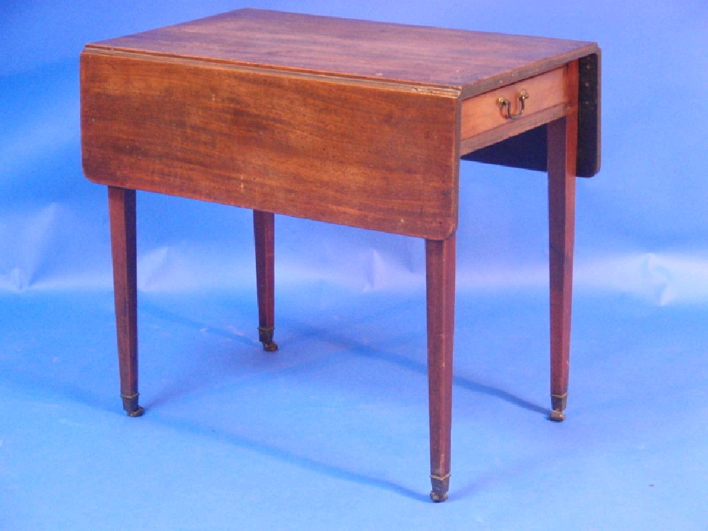 Appraisal: A George III mahogany Pembroke table with frieze drawer square