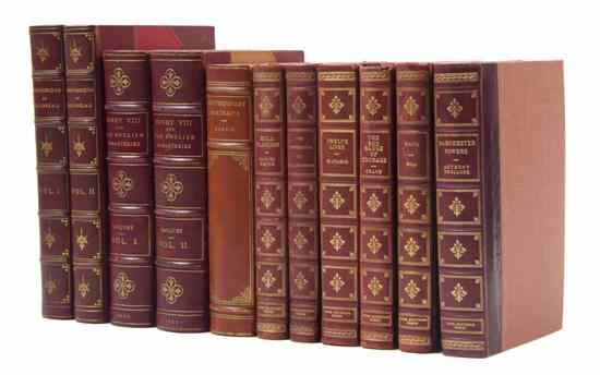 Appraisal: BINDINGS A group of volumes bound in red-toned leather