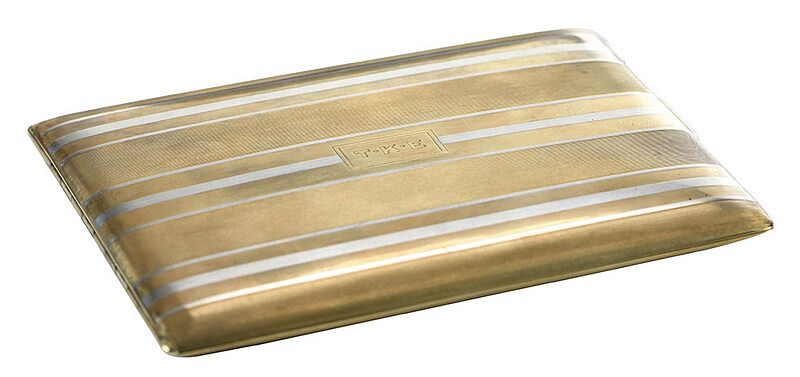 Appraisal: Tiffany Co Platinum kt Cigarette Case striped design engraved TKE