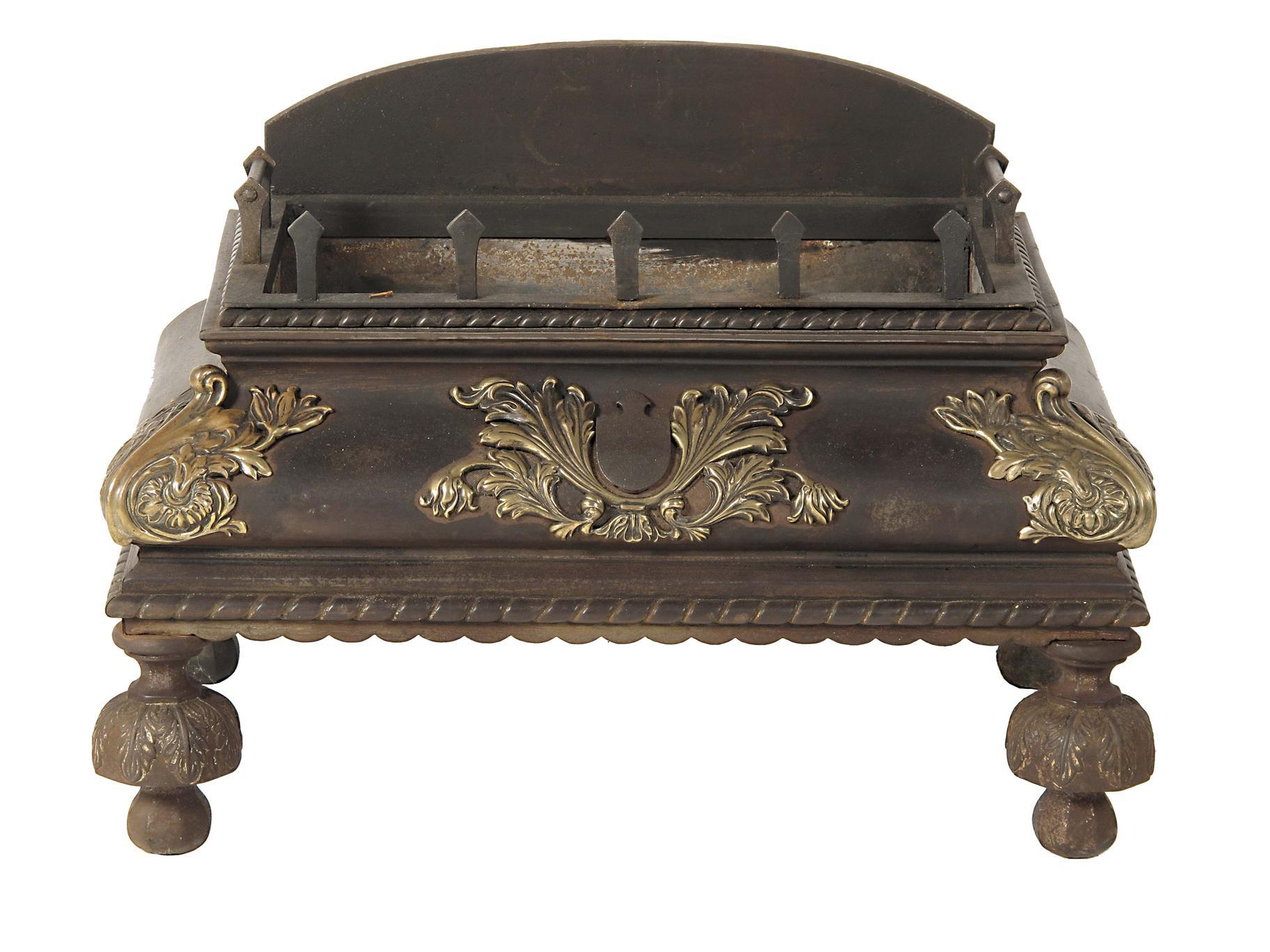 Appraisal: A late th century style cast iron and brass mounted