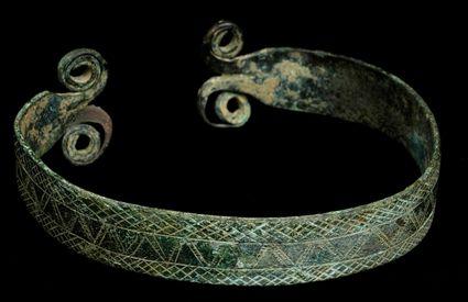 Appraisal: LURISTAN BRONZE INCISED BRACELET in diam Provenance Property from the