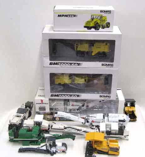 Appraisal: TEN DIECAST METAL SCALE MODELS OF ROAD WORKING EQUIPMENT including