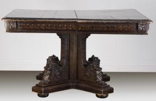 Appraisal: th c Italian carved walnut table w th century Italian