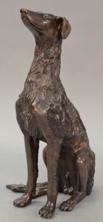 Appraisal: A Tiot Large bronze Dog recast sitting in upright position