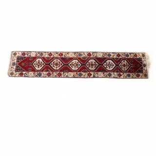 Appraisal: Turkish Yahyali Runner wool foundation the red field with stepped