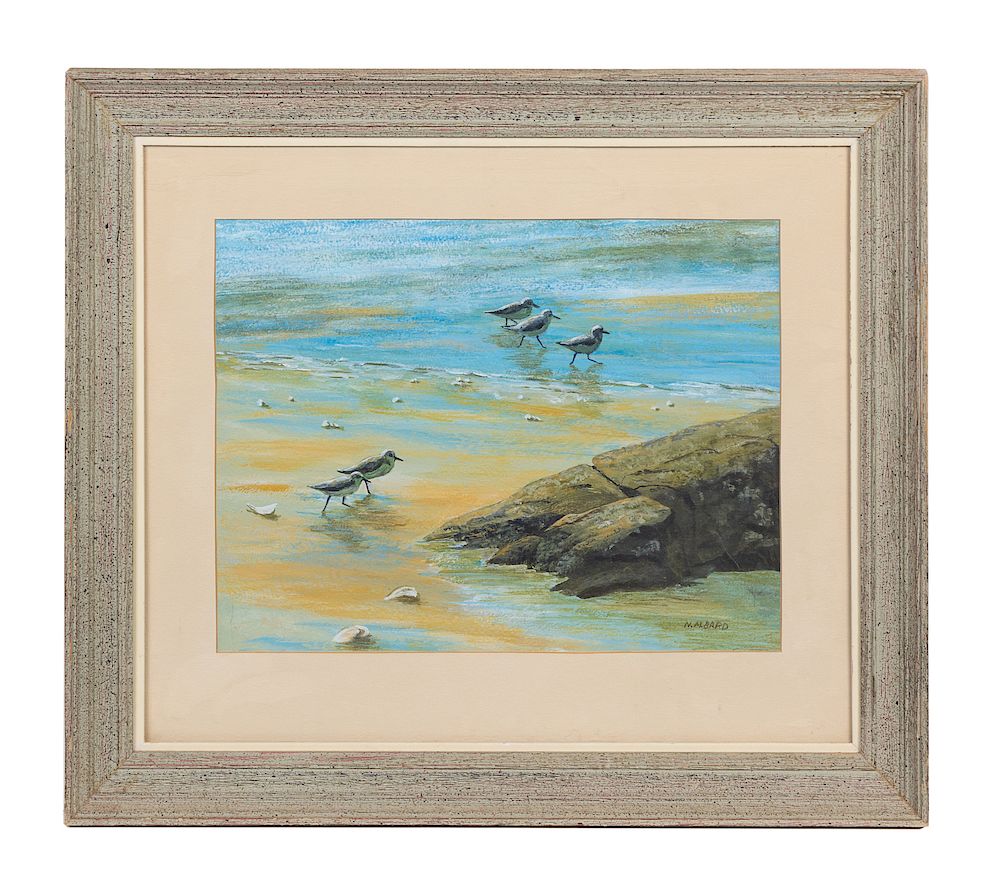 Appraisal: N M Bard th century Untitled Gulls on a Beach