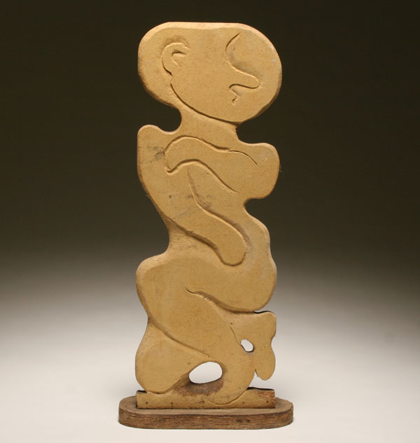 Appraisal: Robert Lohman American - Abstract male figure Carved and painted