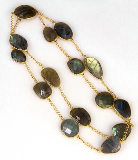 Appraisal: Labradorite and vermeil necklace Labradorite and vermeil necklace composed of