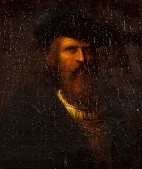 Appraisal: th Century Artist Unknown after Rembrandt Van RijnPortrait of a