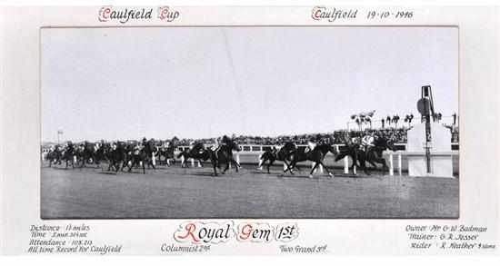 Appraisal: PHOTOGRAPH OF THE CAULFIELD CUP FINISH WON BY ROYAL GEM