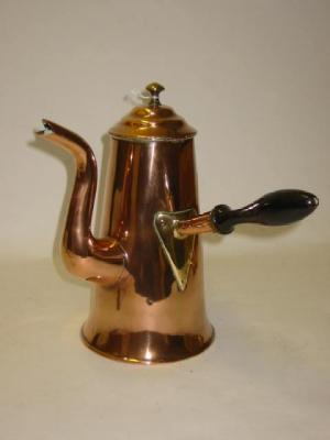 Appraisal: A GEORGIAN COPPER COFFEE POT early th century of tapering