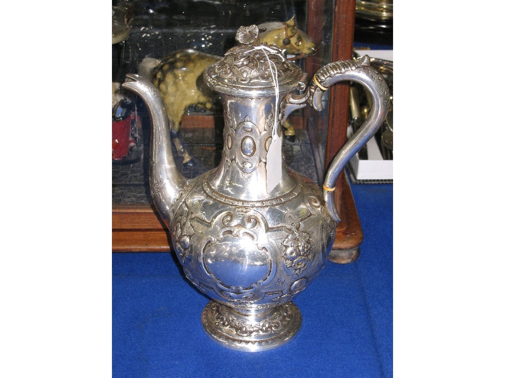 Appraisal: Victorian silver plated coffee pot