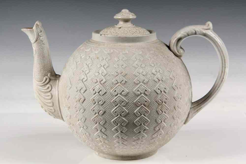 Appraisal: ARGYLE TEAPOT - Smear-glazed stoneware made at the factory of