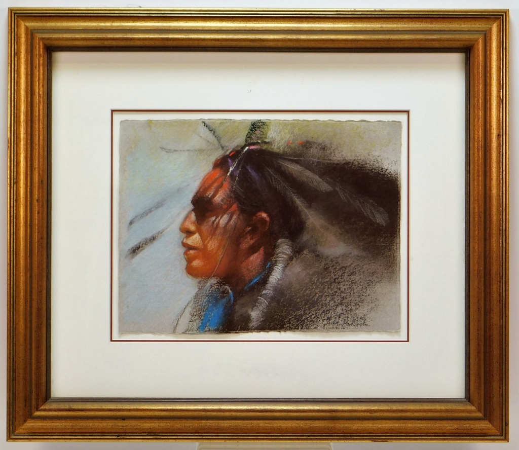 Appraisal: CLIFFORD BECK NATIVE AMERICAN PASTEL DRAWING Arizona - Titled Distant