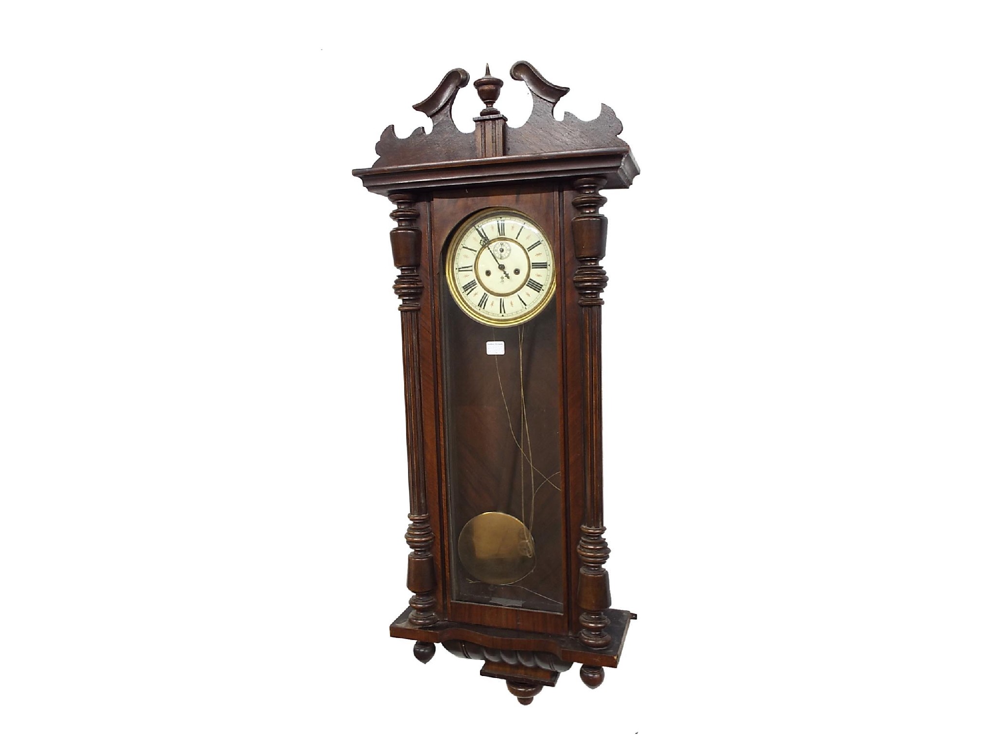 Appraisal: Gustav Becker Vienna double weight regulator wall clock the two-part