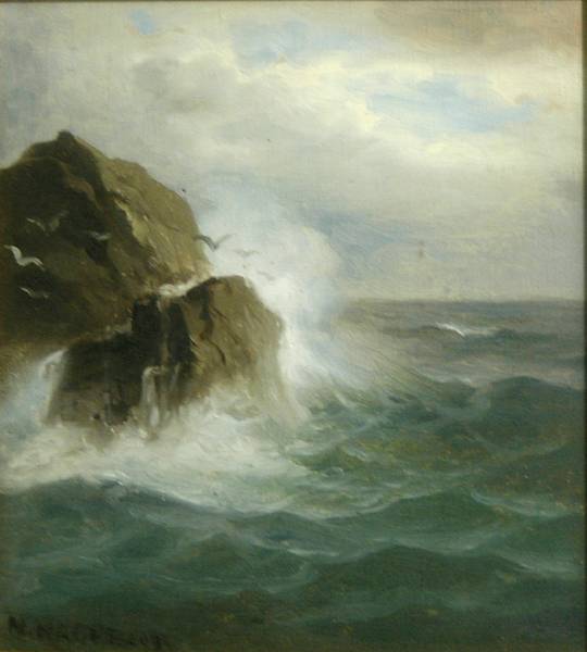 Appraisal: Nels Hagerup Norwegian American - Crashing Waves signed 'N Hagerup'