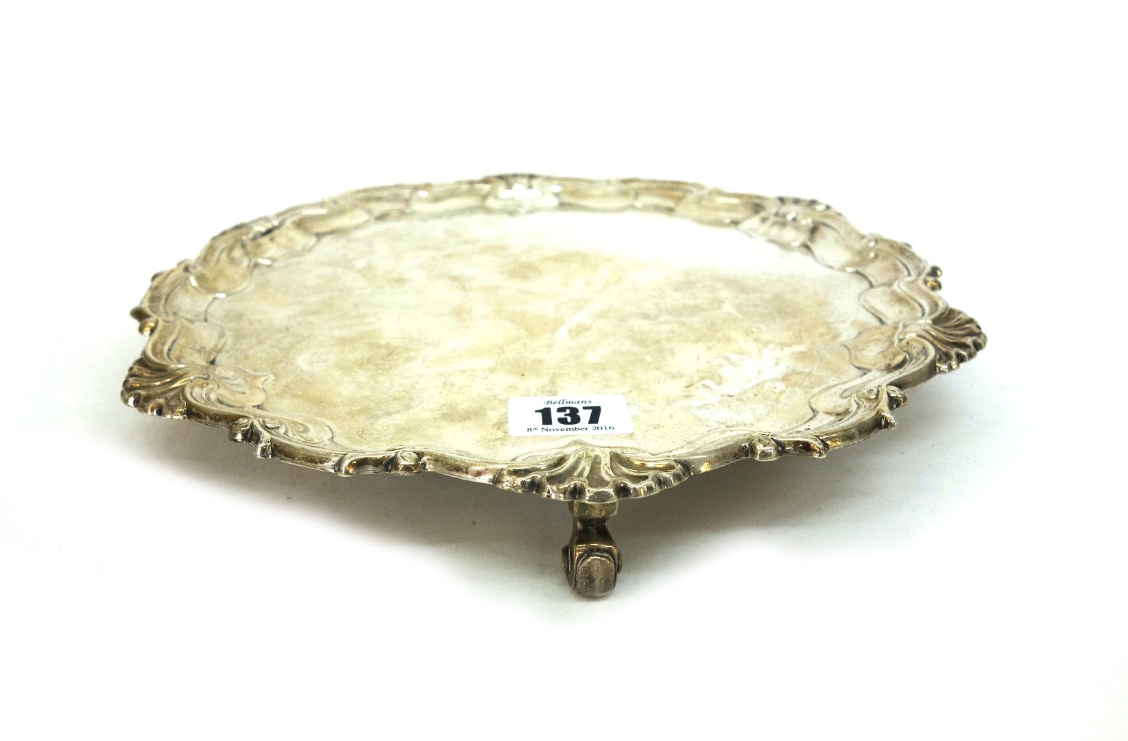 Appraisal: A George II style shaped circular silver salver Hawksworth Eyre