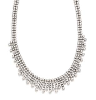 Appraisal: An Karat White Gold and Diamond Fringe Necklace dwts An