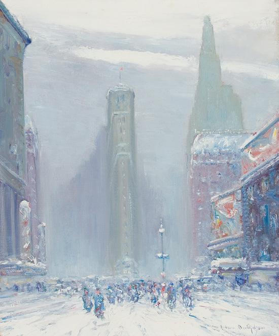 Appraisal: JOHANN BERTHELSEN American - Times Square New York oil on